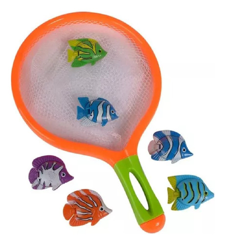  Juego Para Pileta De Atrapar Peces Con Red + 6 Peces B11916