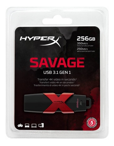 Hyperx Savage Memoria  Usb Flash 3.1 256 Gb Hxs3/256gb