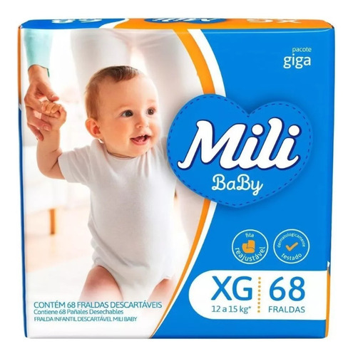 Fralda Descartável Mili Baby Giga Tamanho:xg 68 Fraldas