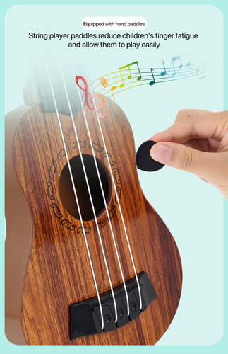 Guitarra Y Ukelele De Juguete For Niños De 35 Cm