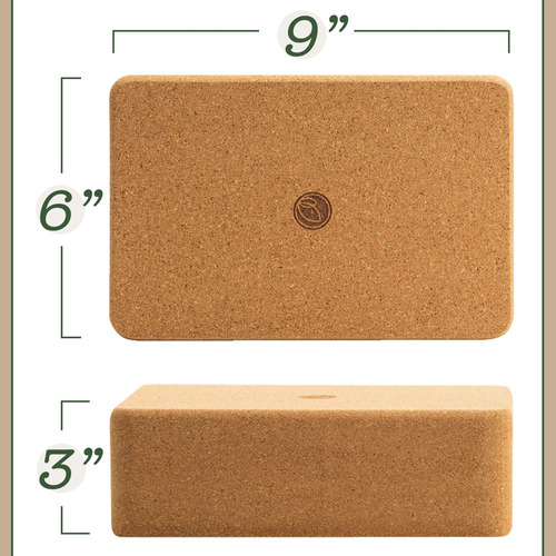 Dakini Wellness Cork Yoga Block 2 Pack With Yoga Strap Set 8