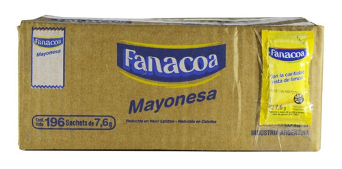 Mayonesa Individual Fanacoa 196 X 8 Gr