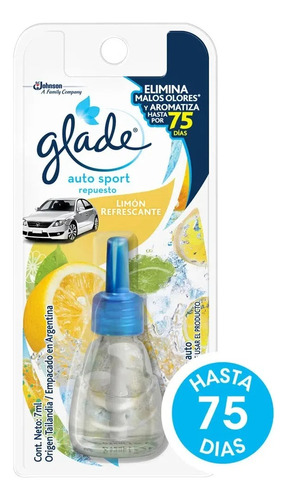 Repuesto Aromatizante Glade Auto Sport Limón