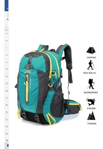 Mochila Campismo Multiusos Viaje Mochilazo Impermeable 40l