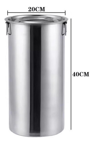 Cubo De Acero Inoxidable Con Tapa, Recipiente Versátil Para