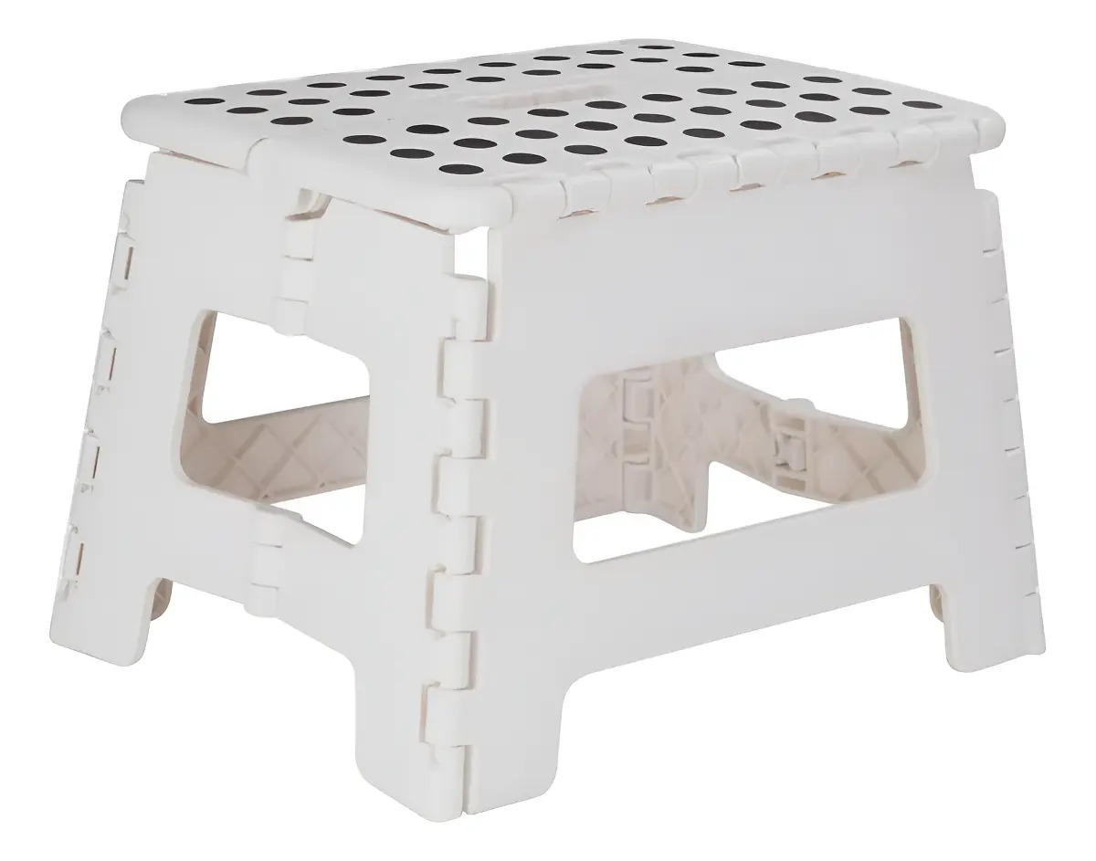 Banqueta Baixa Plástico Banquinho Multiuso Portatil Dobrável Retratil 22cm