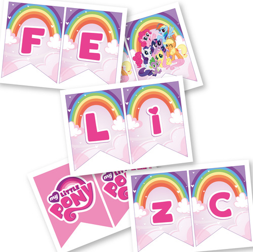 Banderines Imprimibles Feliz Cumple My Little Pony