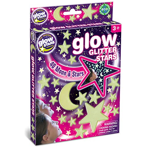 Set Glow-in-the-dark Moon And Stars Pink