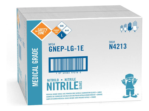 The Safety Zone Gnep-LG-1e - Guantes De Nitrilo Para Examen,