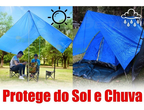 Imagem 7 de 9 de Lona Para Carga 3x2m Azul Starfer 105g Resistente Multiuso