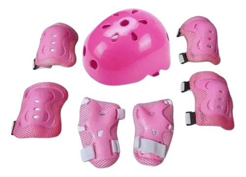 Kit De Casco + Rodilleras Para Niños Patinaje Skate Scooter 