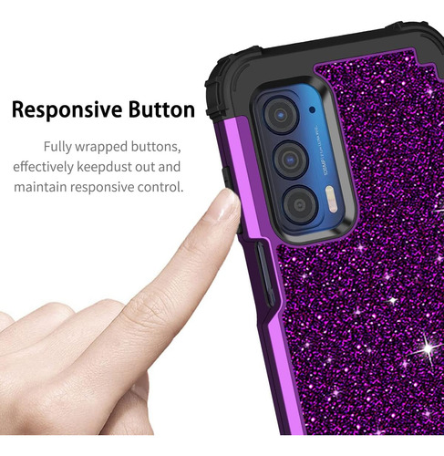Lontect Moto Edge Uw Glitter Case - Hybrid De Servicio Pesad