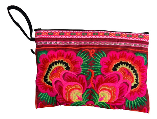 Delicado Monedero Tailandia Bordada Tribal Colores