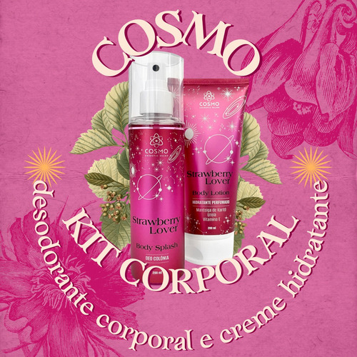 Creme Hidratante Corporal Vanilla Cosmo 200ml Fragrância morango lovers