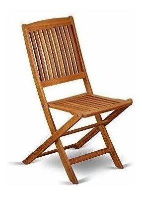 Silla Lateral Plegable De Madera De Acacia Maciza, Juego De