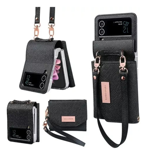 Capa De Telefônico Com Lanyard Para Samsung Galaxy Z Flip 3