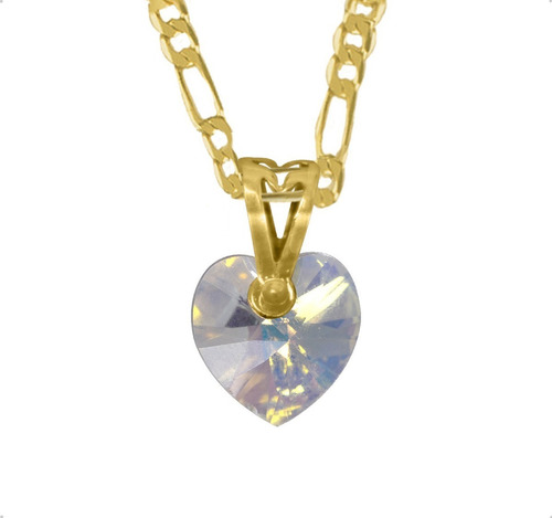 Imagen 1 de 9 de Dije Corazón Oro Sólido 10k | Tornasol Amor + Cadena Regalo