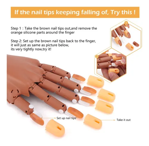 Mano Práctica Para Aplicación De Uñas Profesional+accesorios