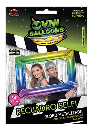 Globo Cuadro Para Selfie Metalizado 86 Cm 34 