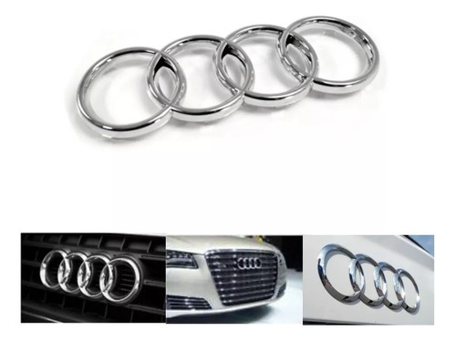 Emblema Insignia Autoadhesiva Audi Cromada Grande 