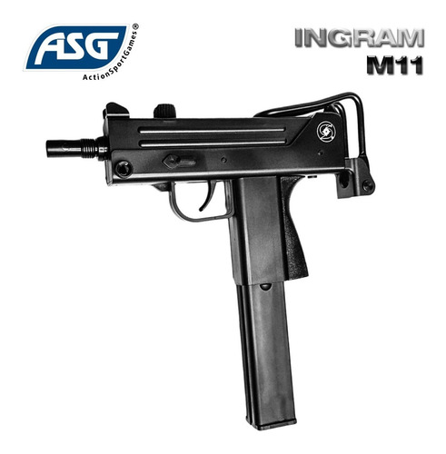Imagen 5 de 10 de Pistola Co2 Subfusil Asg Cobray Ingram M11 Semi Auto 4,5 Mm