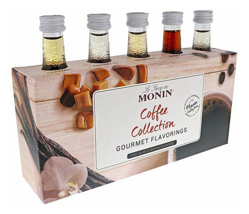 Pack Jarabe Syrup Monin Coffee Collection 5 Sabores X 50ml
