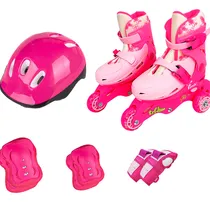 Comprar Patins In-line Tri-line Rosa Ou Azul 26 A 33 + Acessórios