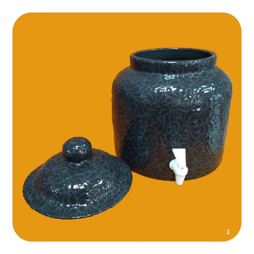 Imagen 2 de 3 de Portagarrafón Estilo Barroco Talavera Poblana Negro M1 Prt