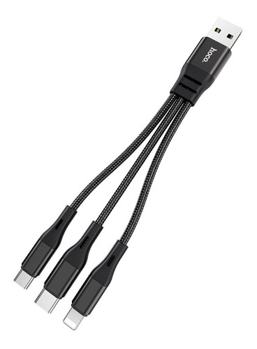 Cable De Carga 3 En 1 Usb A Micro Tipo-c Para iPhone 0.25 M 