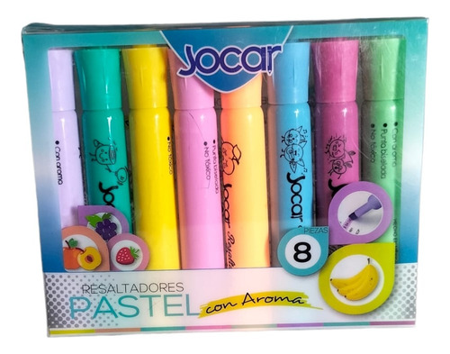 Marcatextos 8 Resaltadores Colores Pastel Con Aroma
