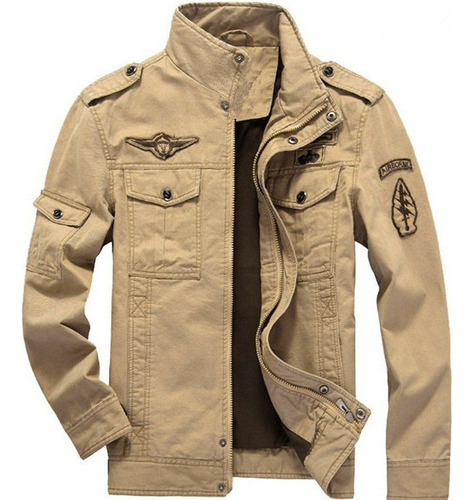 Chaqueta Casual Militar Masculina De Algodón