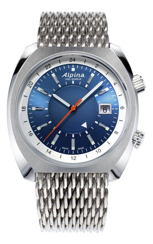 Relógio Alpina Startimer Pilot Heritage Gmt Automatic Prateado