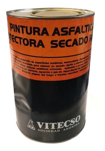 Imagen 1 de 5 de Pintura Asfáltica Vitecso 18 Litros En Palermo Y Suc.