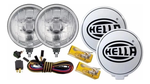 Kit Farol De Milha Branco Com Capa Hella 500 H3