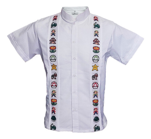 Camisa Bordada Super Mario Bros. Mc. Extras. Mayakim