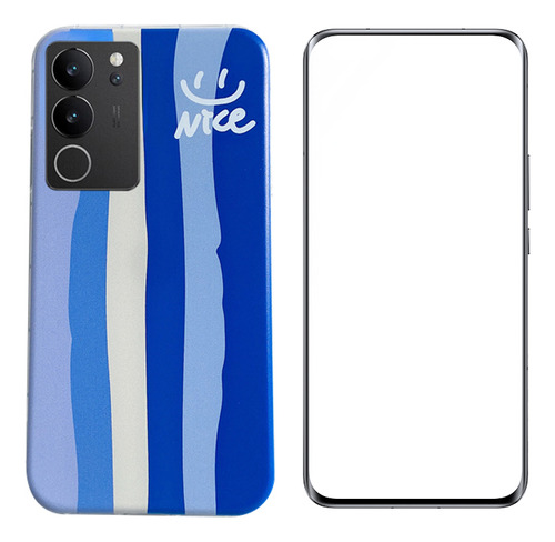 Funda Para Vivo V30 Lite 5g Líneas Tener Vidrio Membrana [u]