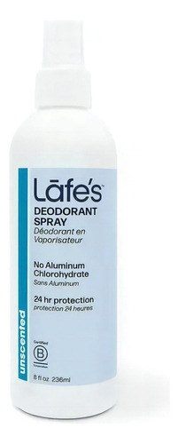 Desodorante Lafe's Spray Unscented Aloe 236ml Origin Natural