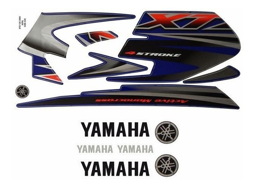 Kit Adesivo Jogo Faixas Yamaha Xtz 125 2006 Azul