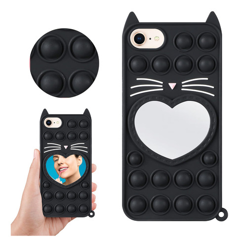 Coralogo Funda De Gato Con Corazón Negro Para iPhone SE De Y