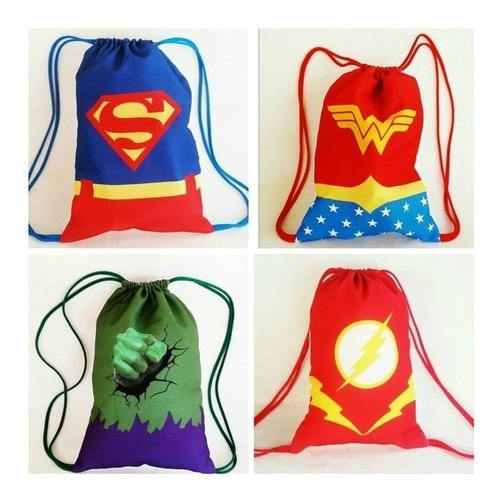 50 Mochilas / Bolsas /sacolas Super Herois Tam 25x35