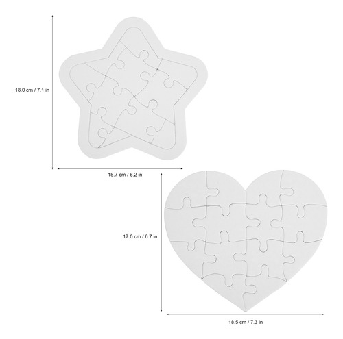 Rompecabezas Con Pegamento Para Colorear En Blanco, 4 Juegos