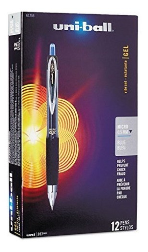 Pluma Gel Retráctil Uni-ball Signo 207 Azul Micro Fino