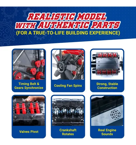 Playz - Modelo De Motor De Combustion V8 Que Funciona. Const