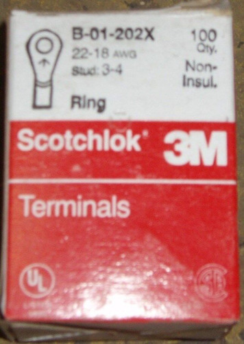 Scotchlok 3m B-01-202x 22-18awg Ring Terminals (100pc) Yyh