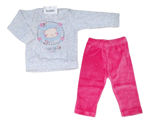 Conjunto Plush Bebe Buzo Y Pantalon Nena Ruabel Invierno