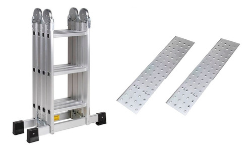 Escalera Aluminio Multipropósito | 4x3 Esc. + 2 Plataformas