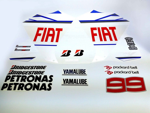 Kit Adesivos Moto Yamaha R1 2010 Lorenzo Fiat Ca-16026