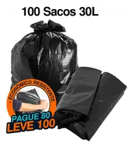 Comprar 100 Sacos De Lixo 30l Preto Resistente Pia Cozinha Banheiro