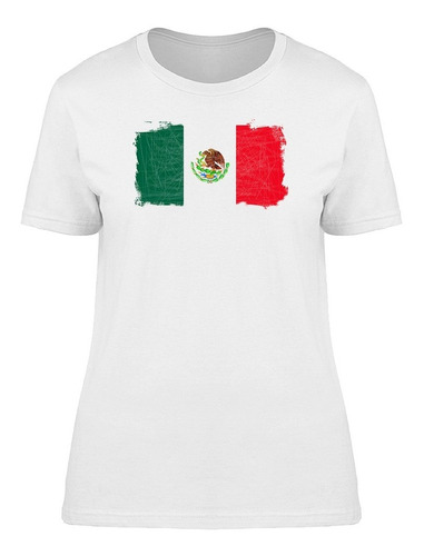 Bandera De México Estilo Grunge Camiseta De Mujer