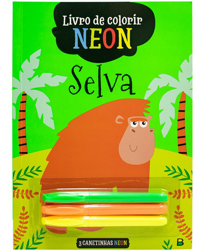 Livro De Colorir Neon: Selva, De Todolivro. Editora Brasileitura, Capa Mole Em Português, 2023